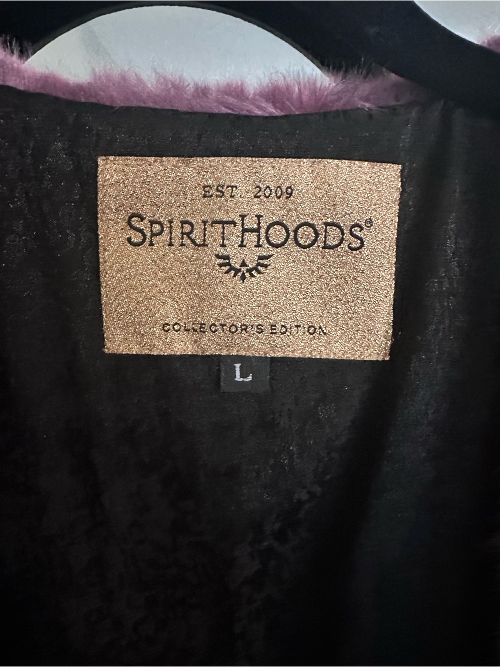 SpiritHoods RARE Dark Purple Faux Fur Coat Jacket Long Size Large Womens - Picture 3 of 4